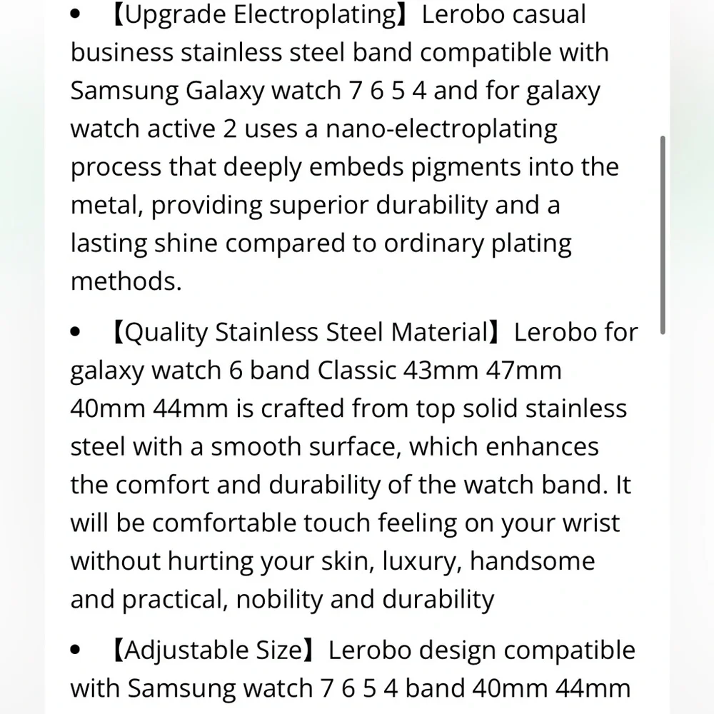 BLACK Stainless Steel REPLACEMENT BAND for SAMSUNG GALAXY SMARTWATCH Men/Women